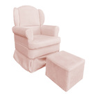 Poltrona De Amamentação Com Puff Serena Suede - Pallazio - Ro