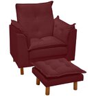 Poltrona De Amamentação Com Puff Suede Bordo