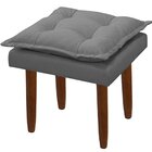 Poltrona De Amamentação Com Puff Suede Cinza