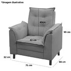 Poltrona De Amamentação Com Puff Suede Grafite