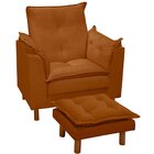 Poltrona De Amamentação Com Puff Suede Terracota