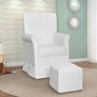 Poltrona De Amamentação Com Puff Suzi Balanço Corino Branco K