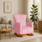 Poltrona De Amamentação De Balanço Estofado Melinda Suede  Su