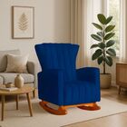 Poltrona De Amamentação De Balanço Estofado Yara Suede  Suede