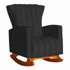 Poltrona De Amamentação De Balanço Estofado Yara Suede  Suede