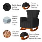 Poltrona De Amamentação De Balanço Estofado Yara Suede  Suede