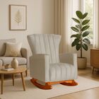 Poltrona De Amamentação De Balanço Estofado Yara Suede  Suede