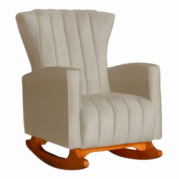 Poltrona De Amamentação De Balanço Estofado Yara Suede  Suede