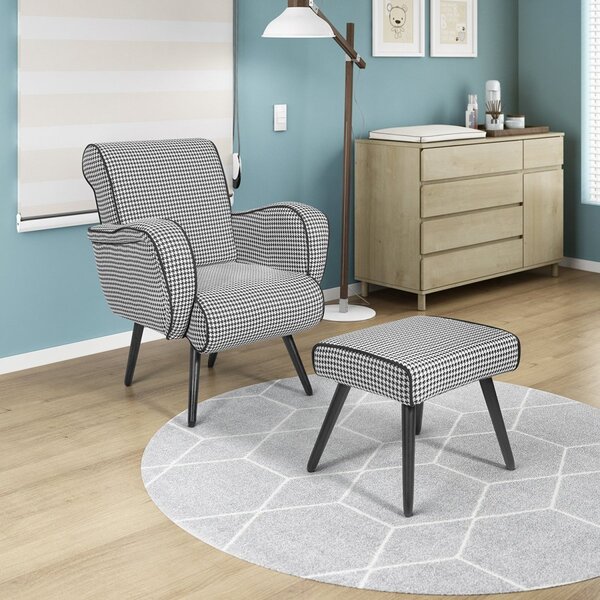 Poltrona De Amamentação E Descanso Com Puff Carlota Yescasa