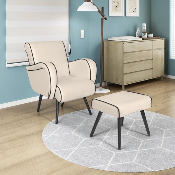 Poltrona De Amamentação E Descanso Com Puff Carlota Yescasa