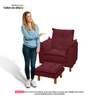 Poltrona De Amamentação E Descanso Marie Com Puff E Pés De Ma