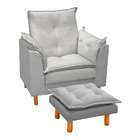 Poltrona De Amamentação E Descanso Marie Com Puff E Pés De Ma