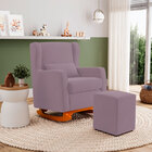 Poltrona De Amamentação E Descanso Zoe Com Base Balanço E Puf