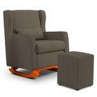 Poltrona De Amamentação E Descanso Zoe Com Base Balanço E Puf