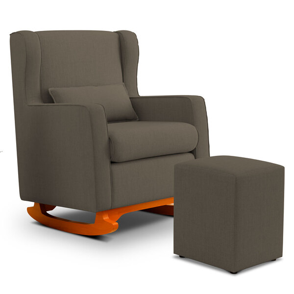 Poltrona De Amamentação E Descanso Zoe Com Base Balanço E Puf