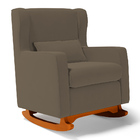 Poltrona De Amamentação E Descanso Zoe Com Base Balanço E Puf