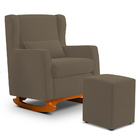 Poltrona De Amamentação E Descanso Zoe Com Base Balanço E Puf