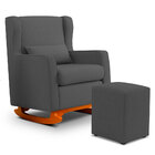 Poltrona De Amamentação E Descanso Zoe Com Base Balanço E Puf