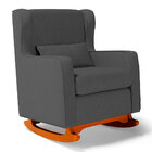 Poltrona De Amamentação E Descanso Zoe Com Base Balanço E Puf