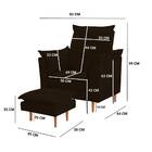 Poltrona De Amamentação E Puff Ariel Suede Marrom Pés Palito