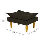 Poltrona De Amamentação E Puff Ariel Suede Marrom Pés Palito