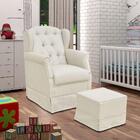 Poltrona De Amamentação E Puff Lívia Linho Bege