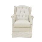 Poltrona De Amamentação E Puff Lívia Linho Bege