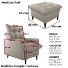 Poltrona De Amamentaçao E Puff Montreal Linho Vancouver Milan