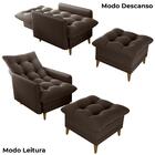 Poltrona De Amamentaçao E Puff Montreal Veludo Light Milani S