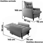 Poltrona De Amamentaçao E Puff Montreal Veludo Light Milani S