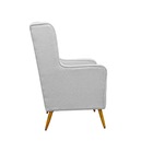 Poltrona De Amamentação Eduarda Puff Linho Cinza - Blissbaby