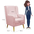 Poltrona De Amamentação Eduarda Puff Veludo Rose - Blissbaby