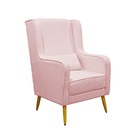 Poltrona De Amamentação Eduarda Puff Veludo Rose - Blissbaby