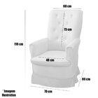 Poltrona De Amamentação Eduarda Veludo Azul Marinho