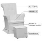 Poltrona De Amamentaçao Fixa Bianca Com Puff Ft Milani Store