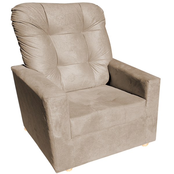 Poltrona De Amamentação Fixa Com Puff Alicia Capuccino