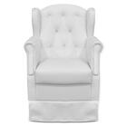 Poltrona De Amamentação Fixa Com Puff Alicia Sintético Branco