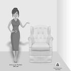 Poltrona De Amamentação Fixa Com Puff Alicia Sintético Branco