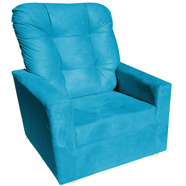 Poltrona De Amamentação Fixa Com Puff Alicia Turquesa