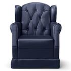 Poltrona De Amamentação Fixa Com Puff Lucy P04 Sintético Azul