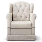 Poltrona De Amamentação Fixa Com Puff Lucy Z39 Suede Bege - M