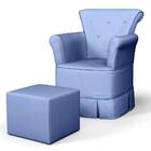 Poltrona De Amamentação Fixa Com Puff Sophia P04 Sintético Az