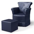 Poltrona De Amamentação Fixa Com Puff Sophia P04 Sintético Az