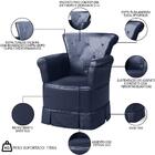 Poltrona De Amamentação Fixa Com Puff Sophia P04 Sintético Az