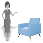 Poltrona De Amamentação Fixa Gabi Retrô Azul Phoenix Baby