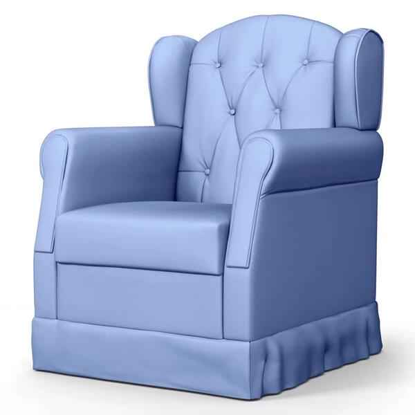 Poltrona De Amamentação Fixa Lucy Z39 Sintético Azul - Mpozen