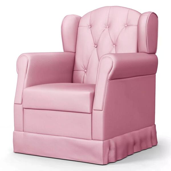 Poltrona De Amamentação Fixa Lucy Z39 Sintético Rosa - Mpozen