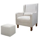 Poltrona De Amamentação Fixa Sophia Com Puff Reto E 1 Almofad