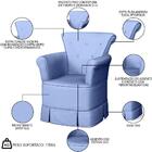 Poltrona De Amamentação Fixa Sophia P04 Sintético Azul - Mpoz