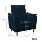 Poltrona De Amamentação Loana Com Puff Suede Azul Marinho